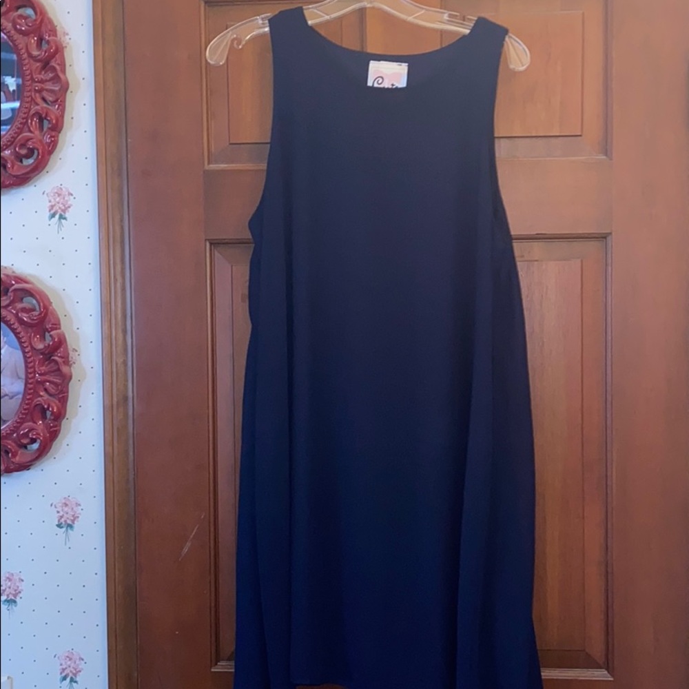 Navy blue baby doll dress